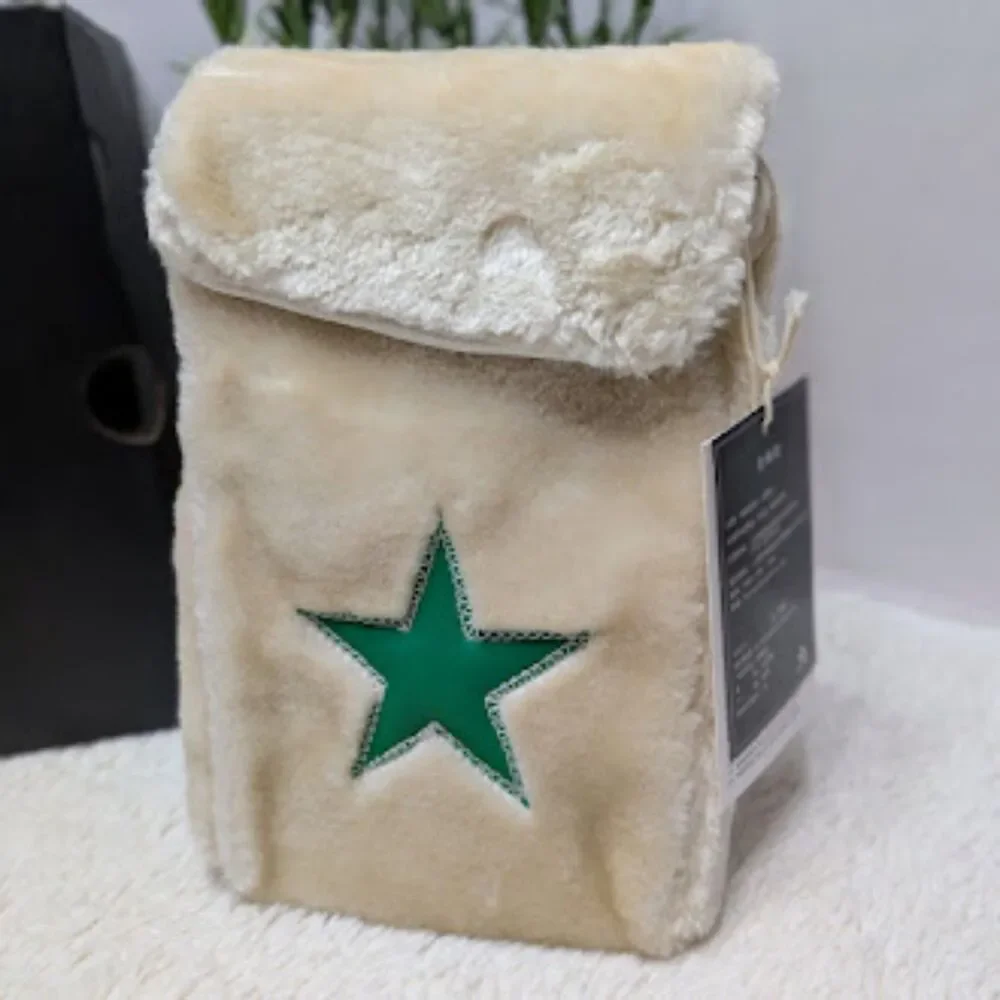 Converse CTAS Miso Glaze Alpaca Faux Fur Hi Top Sneakers + Bag Women's 9.5 NIB